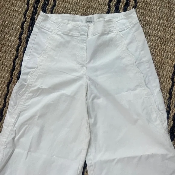 Maeve for Anthropologie white scallop wide leg trousers. Size 27. New with tags - Picture 3 of 8